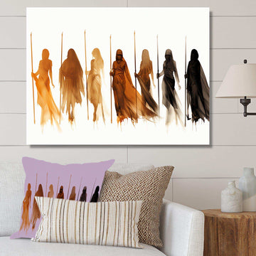 Orange African Somali Nomadic Tales II - People Canvas Wall Art